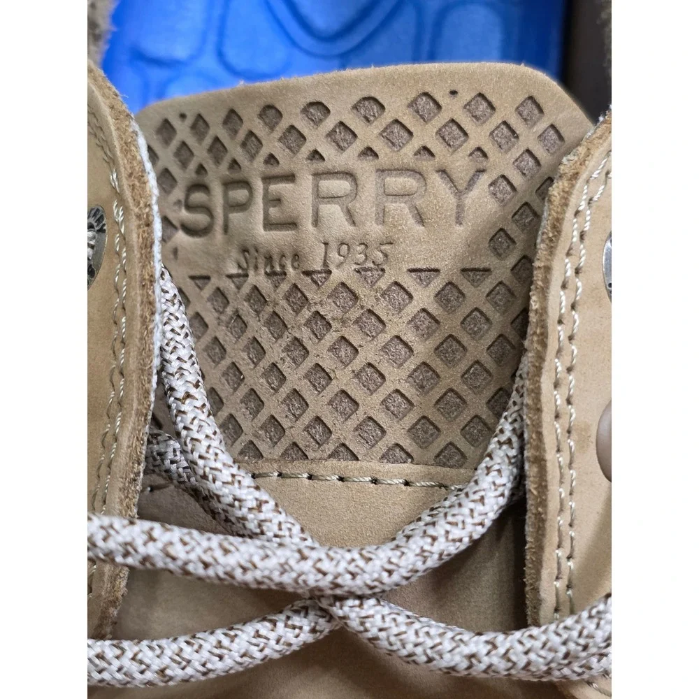 Sperry Top-Sider Mens 7 Seas 3-Eye Tan Leather Boat Shoes Size 9.5 M NWOT